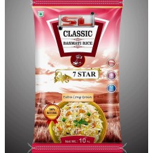 SL Classic 7 STAR Basmati Rice | Long Grain | Perfectly Aged | Aromatic | 100% Natural | Biryani Pulao Rice Chawal For Daily Cooking | 10kg Pink Pack