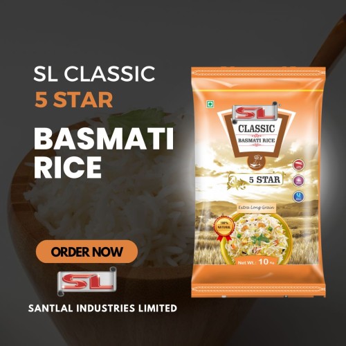 SL Classic 5 STAR Basmati Rice | Rich and Aromatic | Perfectly Aged | 100% Natural | Biryani Pulao Rice Chawal For Daily Cooking | 10kg Orange Pack