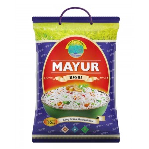 Mayur ROYAL 10kg Basmati Rice|PESTICIDE FREE|1121 Rice| Extra long(XXL)| Full-length Rice|Most Premium,2 Yrs Aged Rice|Rich Aroma|Royal Blue Pack