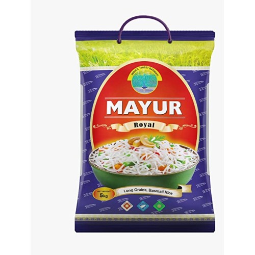 Mayur ROYAL 5kg Basmati Rice|PESTICIDE FREE|1121 Rice| Extra long(XXL)| Full-length Rice|Most Premium,Naturally Aged Rice|Rich Aroma|Royal Blue Pack